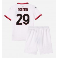 Echipament fotbal AC Milan Youssouf Fofana #29 Tricou Deplasare 2024-25 pentru copii maneca scurta (+ Pantaloni scurti)